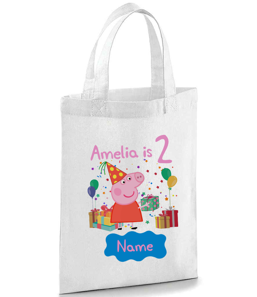 Personalised Peppa Pig Party Bag - Names and Age