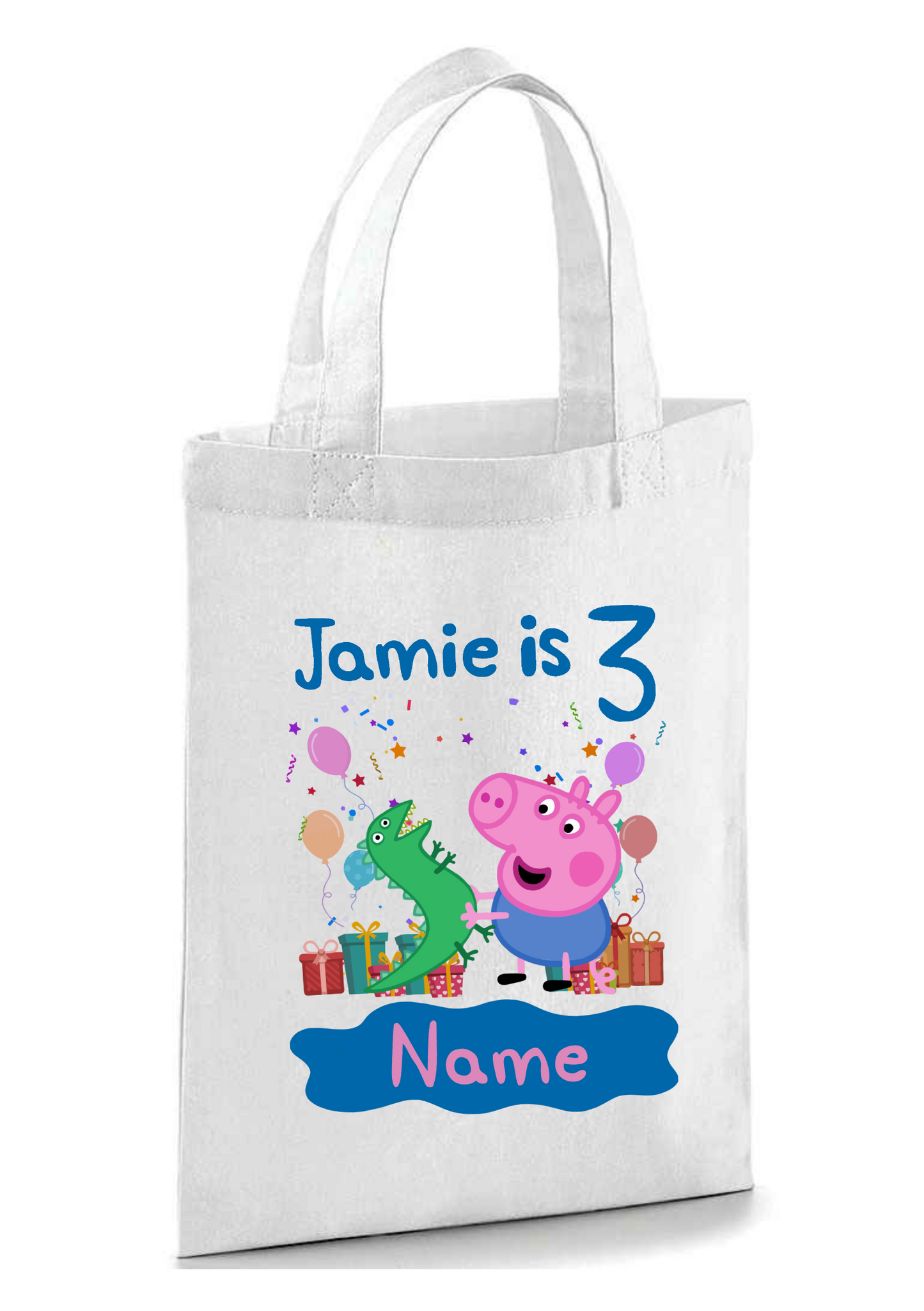 Personalised Peppa Pig Party Bag - Names and Age