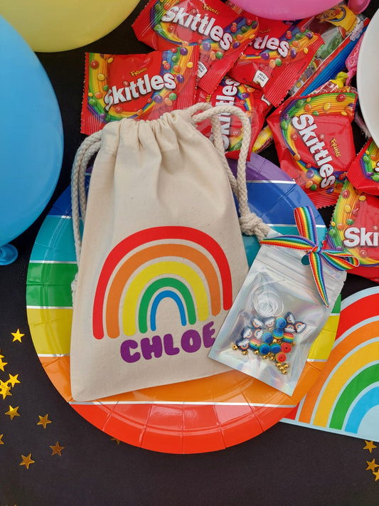 Personalised Bright Rainbow Party Bag