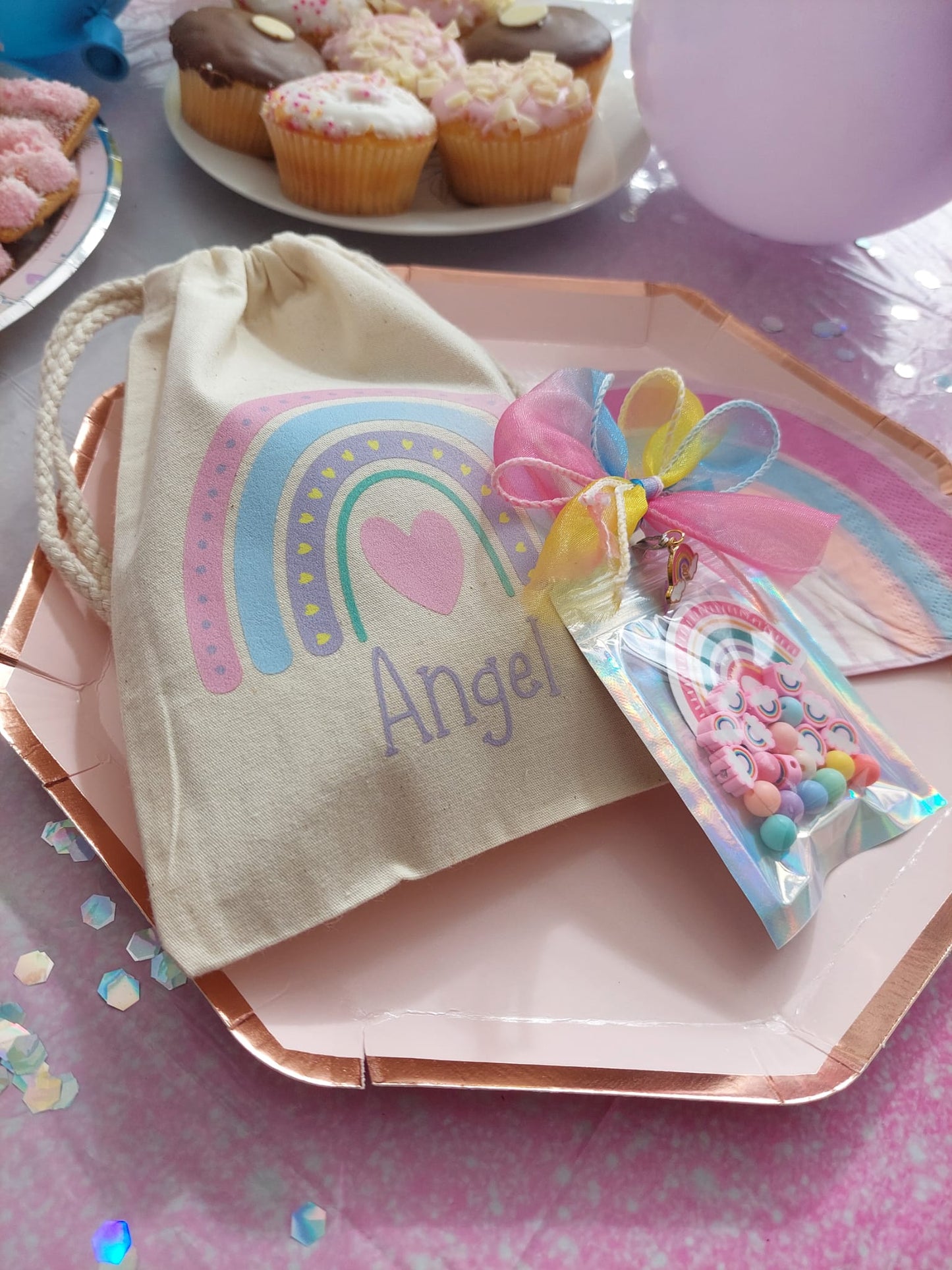 Personalised Pastel Rainbow Party Bag