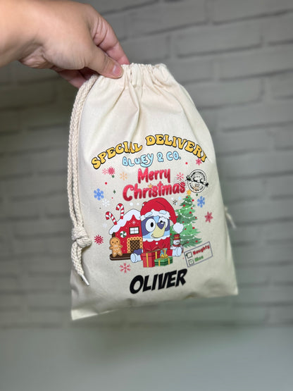 Personalised Christmas Gift Bags / Sacks - Children's Characters