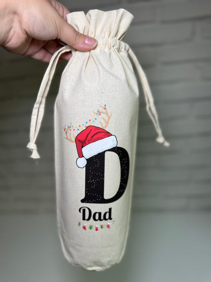 Personalised Christmas Gift Bags / Sacks - Letter & Santa Hat