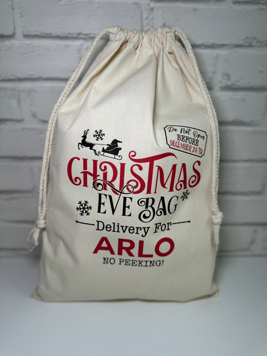 Personalised Christmas Gift Bags / Sacks - Christmas Eve Bag