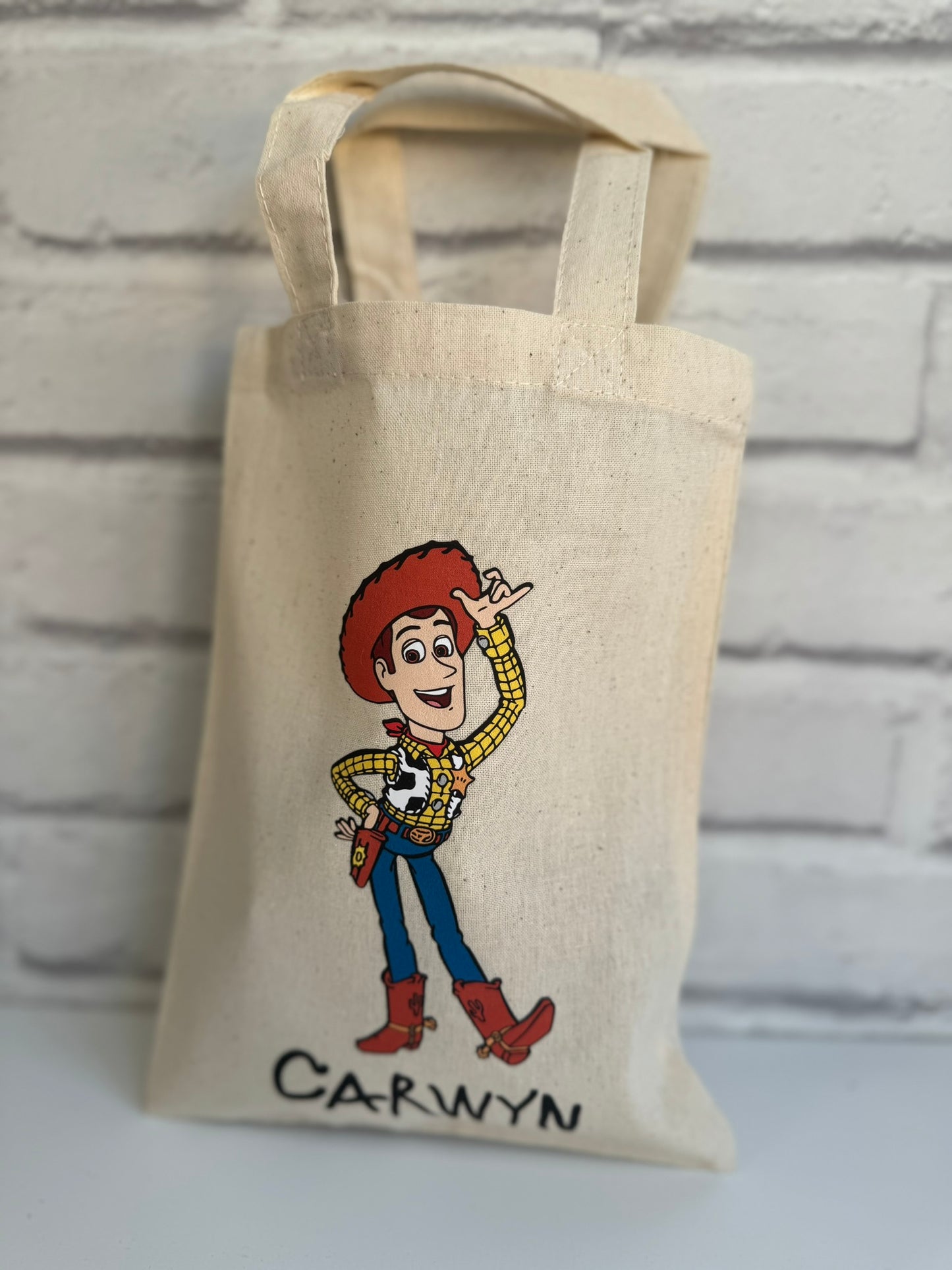 Personalised Toy Story Party Bag - Woody, Buzz Lightyear, Jessie and Bullseye, Forky, Slinky Dog, Mr Potato Head