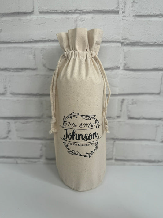 Personalised Wedding Bottle Gift Bag | Bride & Groom Gifts