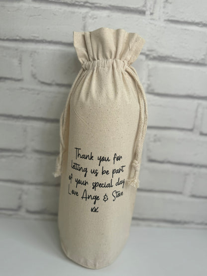 Personalised Wedding Bottle Gift Bag | Bride & Groom Gifts