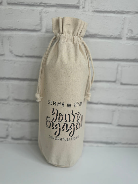 Personalised Engagement Bottle Gift Bag