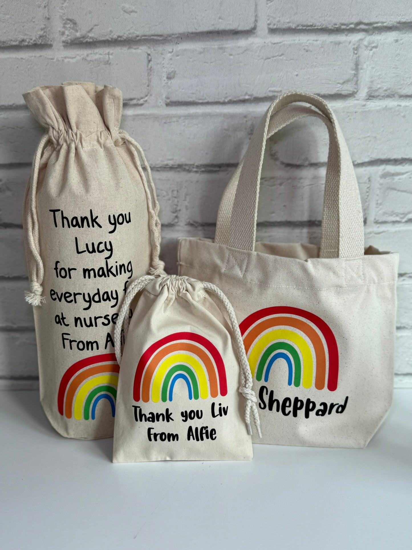 Personalised Thank You Teacher Rainbow Gift Bags | End of Term of Gift