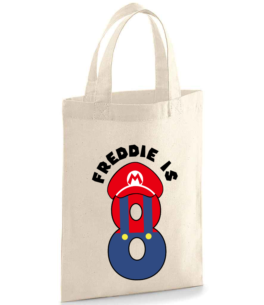 Personalised Super Mario Party Bags - Mario, Luigi and Princess with Name and Age