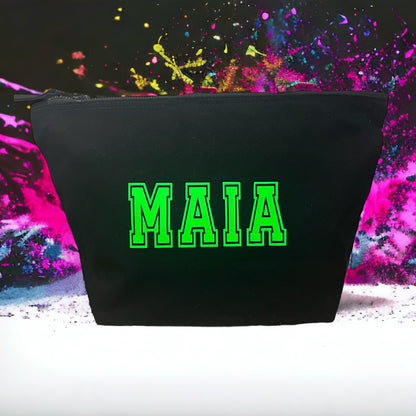 Personalised Neon Accessory Pouches