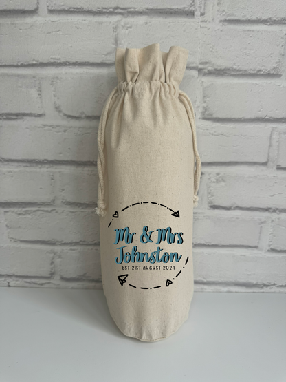 Personalised Wedding Bottle Gift Bag | Bride & Groom Gifts