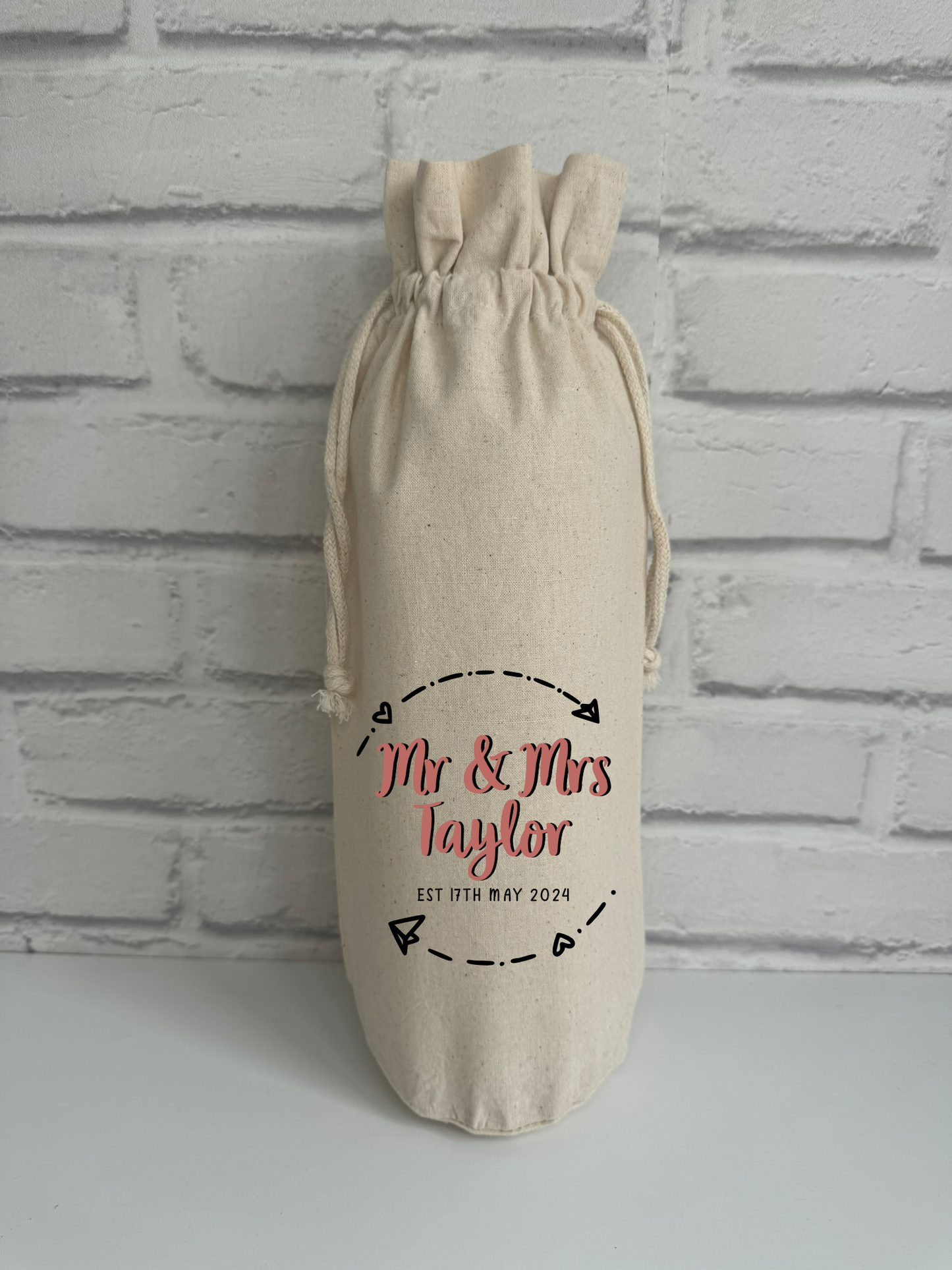 Personalised Wedding Bottle Gift Bag | Bride & Groom Gifts