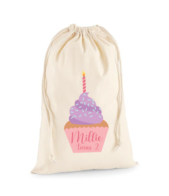 Personalised Cupcake Party Bag - Name and Age