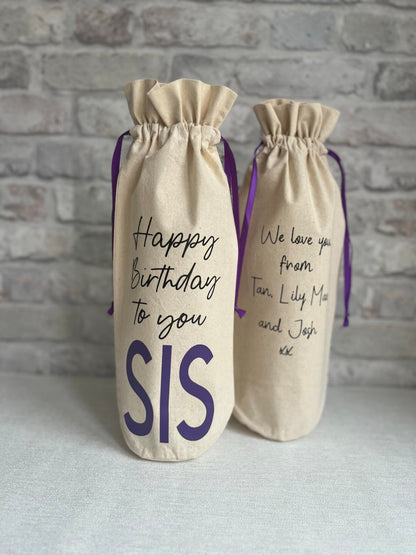 Personalised Female Birthday Bottle Gift Bag