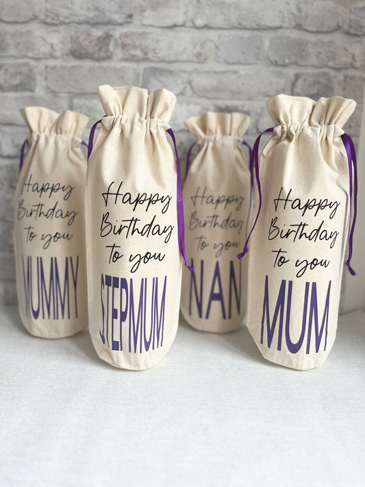 Personalised Female Birthday Bottle Gift Bag