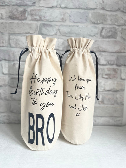 Personalised Male Birthday Bottle Gift Bag
