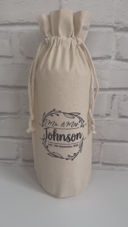 Personalised Wedding Bottle Gift Bag | Bride & Groom Gifts