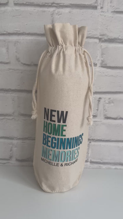 Personalised New Home Bottle Gift Bag