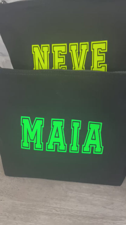 Personalised Neon Accessory Pouches