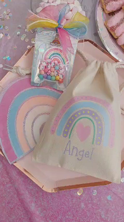 Personalised Pastel Rainbow Party Bag