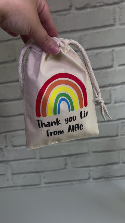 Personalised Thank You Teacher Rainbow Gift Bags | End of Term of Gift