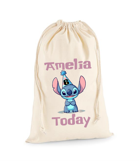 Personalised Stitch Theme Party Bag - Name and Age Today